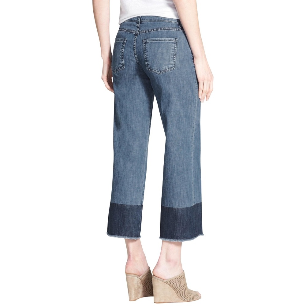 New KUT from the Kloth Raw Hem Gaucho Jeans Blue 8 - Picture 2 of 8